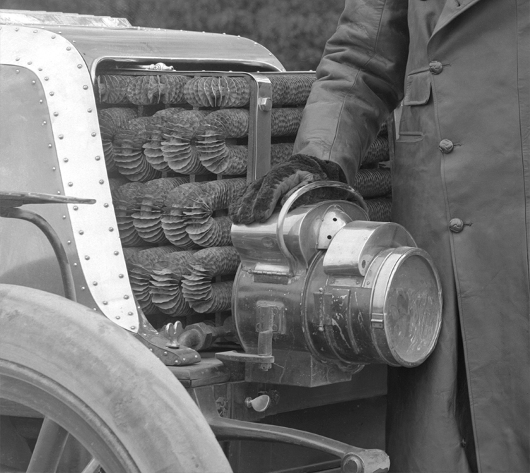 Arthur James Balfour (1848-1930), later 1st Earl of Balfour . Full length, exterior with 1901 Daimler 4.5 ltr., 4 cyl. motor car.