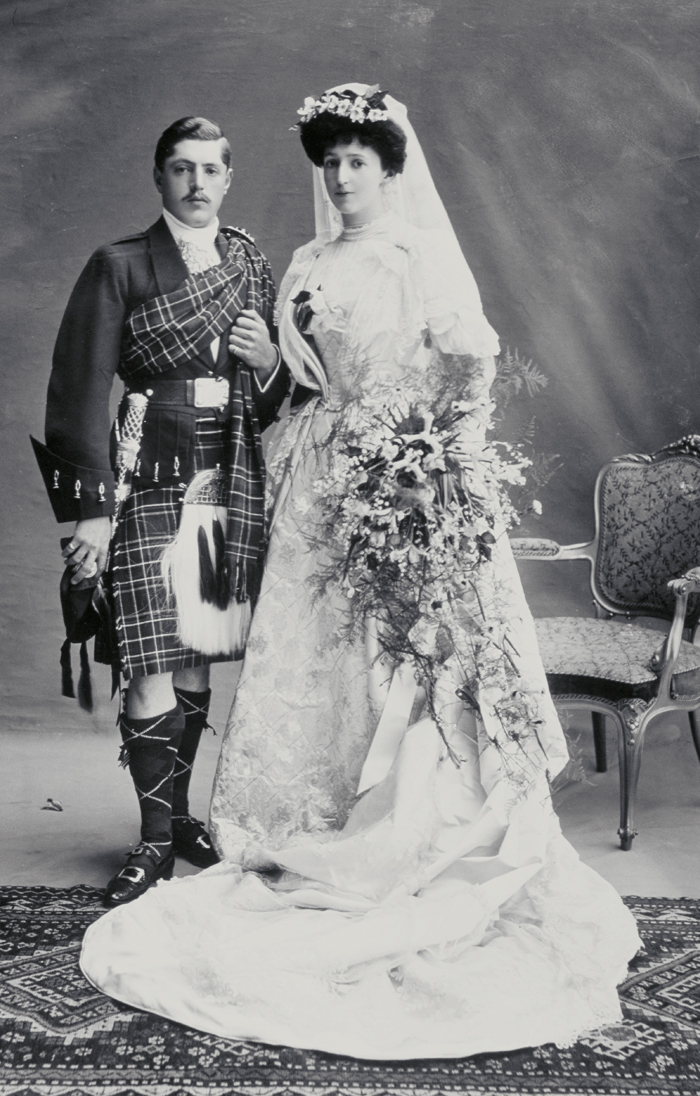 Lord and Lady Ninian Crichton-Stuart, wedding portrait. 