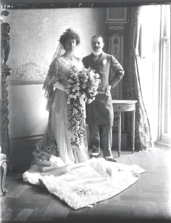 Mr Henry Parsons and Hon Madeline Parsons, wedding portrait. 