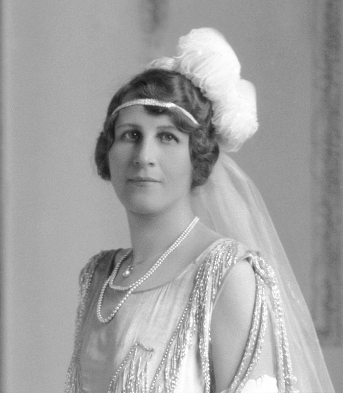 Lady Blades, later Lady Ebbisham, née Margaret Emma Reiner (1885-1965); elder daughter of Arthur Reiner, of Ferriby, Sutton, Surrey; m. (1907) George Rowland Blades (1868–1953), Kt. (1918), Bt. (1922) and later 1st Baron Ebbisham (cr 1928), Lord Mayor of London 1926-27, MP 1918–1928, Chairman of Blades, East & Blades Ltd, Printers of London.