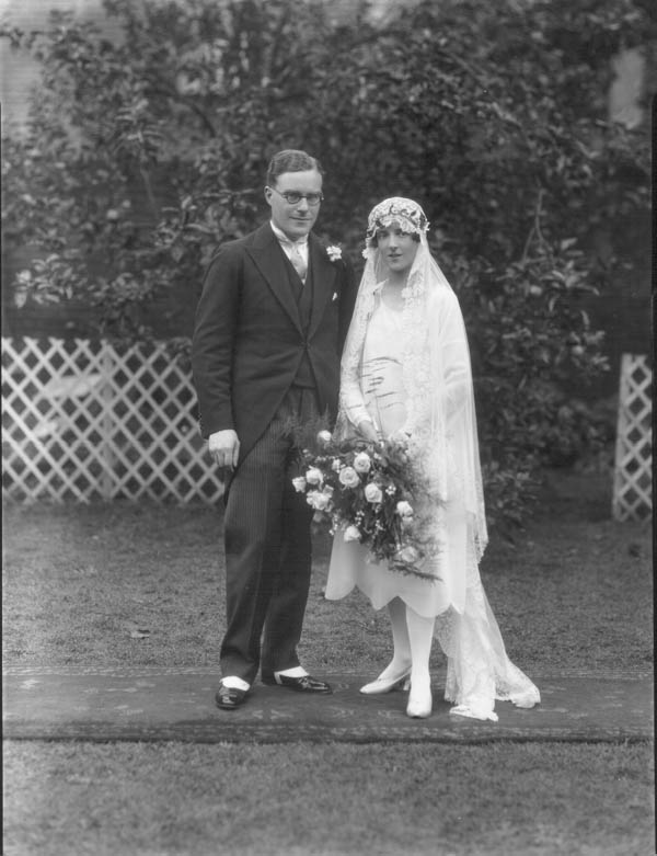 Mr and Mrs George Marston Haddock, wedding portrait. 